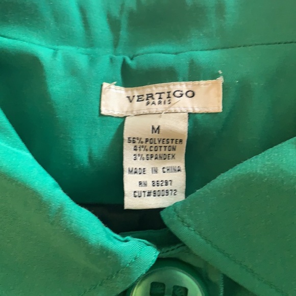 VERTIGO Paris size M green cotton jacket in very good condition - Picture 4 of 8
